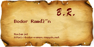 Bodor Ramón névjegykártya
